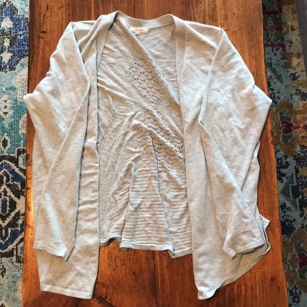 Grey Open Front Cardigan